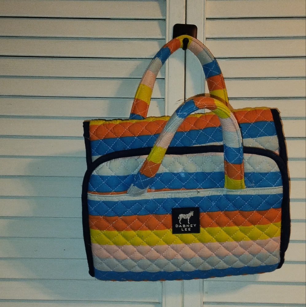Dabney Lee Multi-Color Stripes Cosmetic Bag (Hangs on the back of the door)